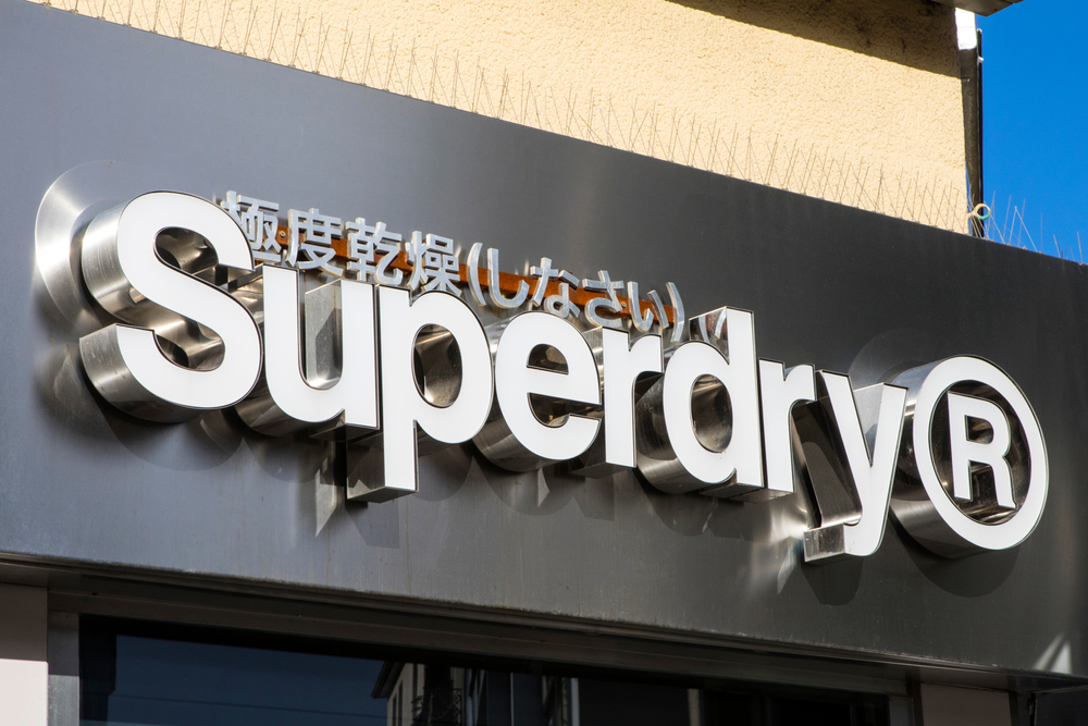 British clothing brand, Superdry store and logo seen in Hong Kong